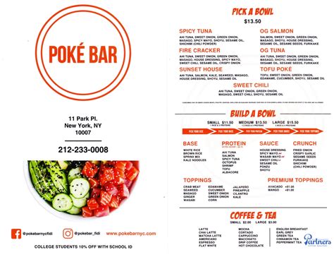 poke bar menu.